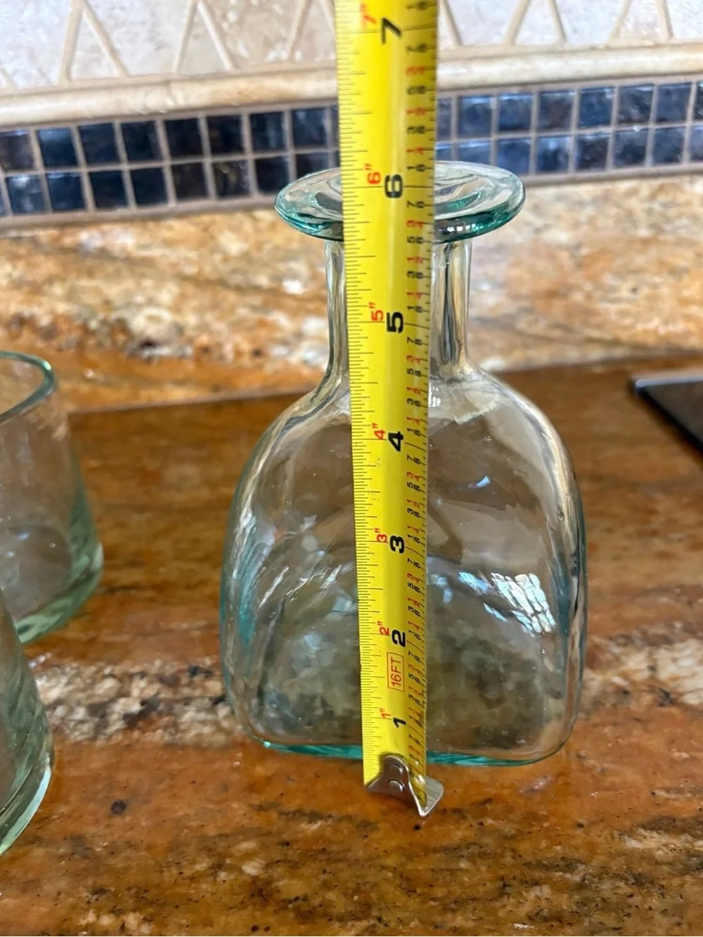Hand Blown Artisanal Glass Decanter Set